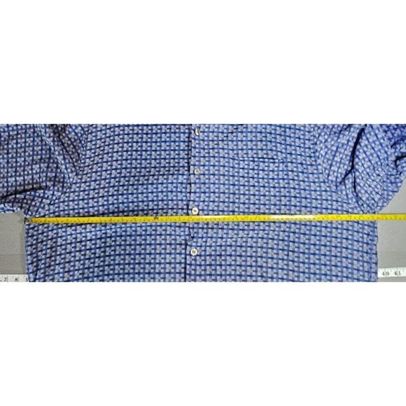 Tommy Bahama Mens 4XT Silk Blend Blue Purple Basketweave Button Up Shirt - Picture 7 of 10